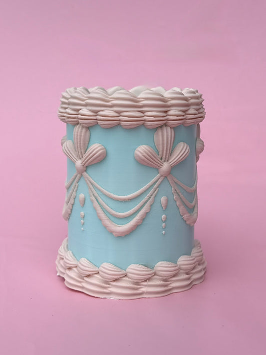 Teal Vintage Cake Pencil & Pen Holder