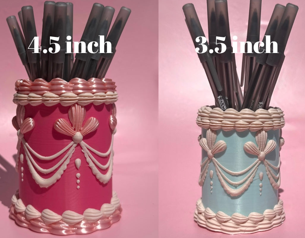 Pink Vintage Cake Pencil & Pen Holder